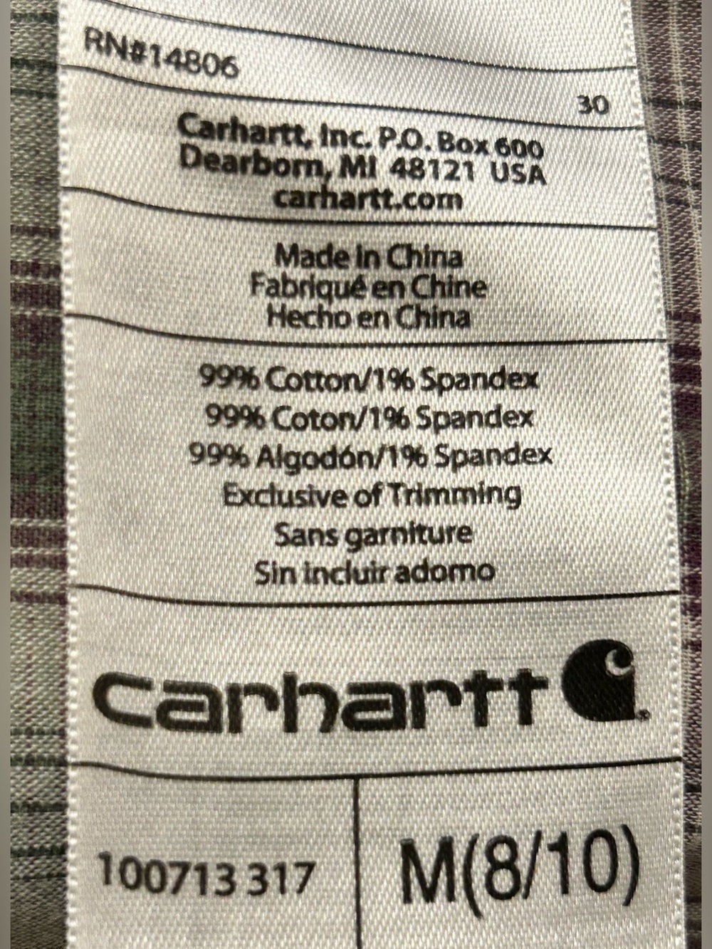 Carhartt Western Gray Plaid Women's Button-Up Shirt with Rodeo Graphic Back Sz M - Picture 9 of 16